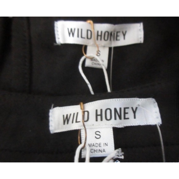 Wild Honey Black Faux Suede Fringe Cropped Sleeveless Tank Top and Short Set - Picture 9 of 16